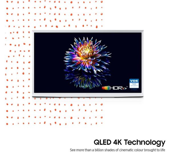 SAMSUNG The Serif LS01BG 43 inch Smart 4K Ultra HD HDR QLED TV in Cloud White (2022) - QE43LS01BGU