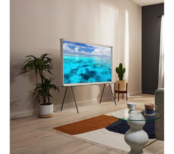 SAMSUNG The Serif LS01BG 43 inch Smart 4K Ultra HD HDR QLED TV in Cloud White (2022) - QE43LS01BGU