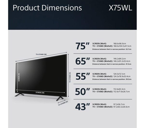 SONY BRAVIA KD-65X75WLU 65" Smart 4K Ultra HD HDR LED TV with Google TV & Assistant