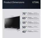 SONY BRAVIA KD-43X75WLPU 43" Smart 4K Ultra HD HDR LED TV with Google TV & Assistant