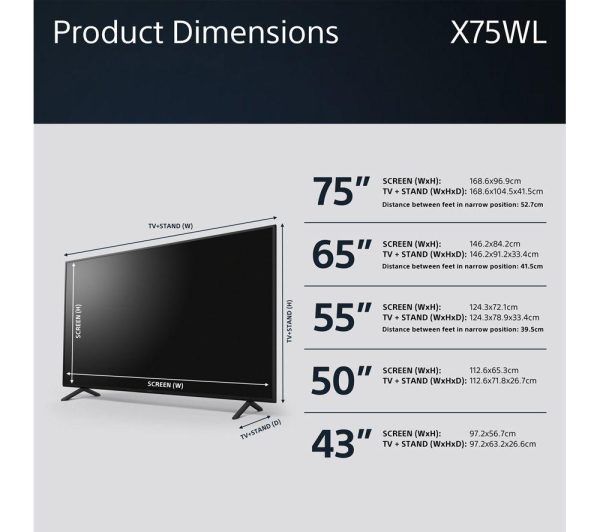 SONY BRAVIA KD-43X75WLPU 43" Smart 4K Ultra HD HDR LED TV with Google TV & Assistant