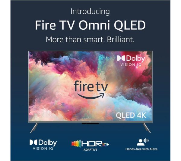 AMAZON Omni QLED Series Fire TV QL65F601U 65" Smart 4K Ultra HD HDR TV with Amazon Alexa