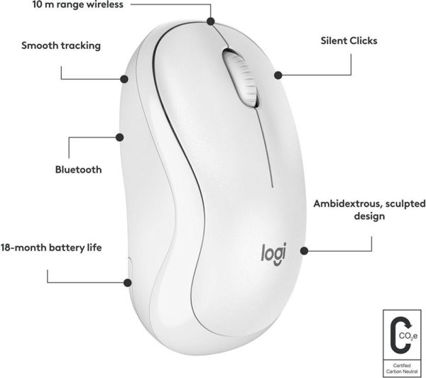 LOGITECH M240 Silent Wireless Optical Mouse - Off White