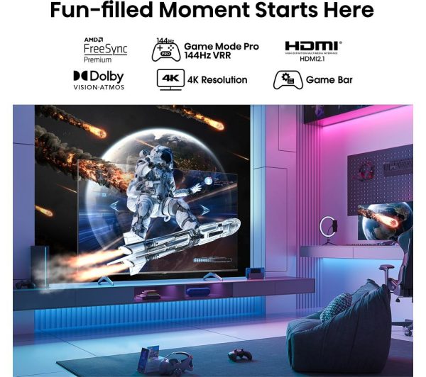 HISENSE 55E7KQTUK PRO 55" Smart 4K Ultra HD HDR QLED TV with Amazon Alexa