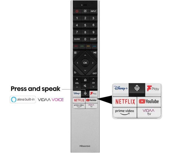 HISENSE 75U7KQTUK 75" Smart 4K Ultra HD HDR Mini-LED TV with Amazon Alexa