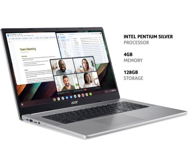 ACER 317 17.3" Chromebook - IntelÂ® PentiumÂ®, 128 GB eMMC, Silver