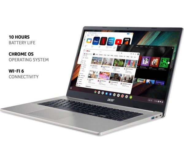ACER 317 17.3" Chromebook - IntelÂ® PentiumÂ®, 128 GB eMMC, Silver