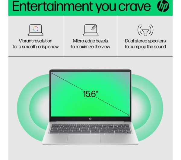 HP 15a-nb0502sa 15.6" Chromebook Plus - Intel® Core i3, 128 GB SSD, Silver