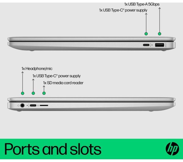 HP 15a-nb0502sa 15.6" Chromebook Plus - Intel® Core i3, 128 GB SSD, Silver
