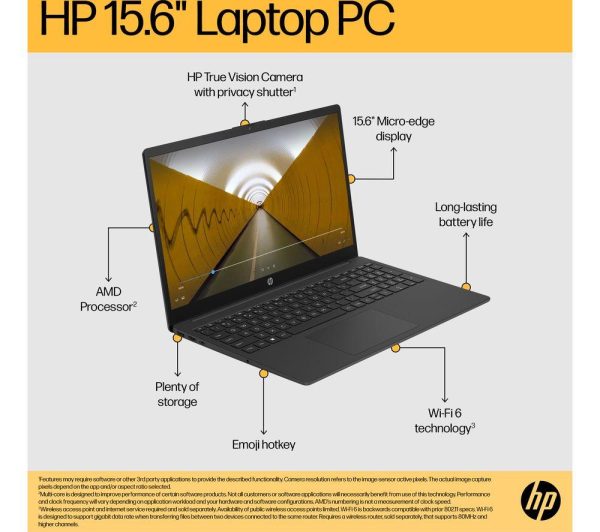 HP 15-fc0514sa 15.6" Laptop - AMD Ryzen 5, 256 GB, Black