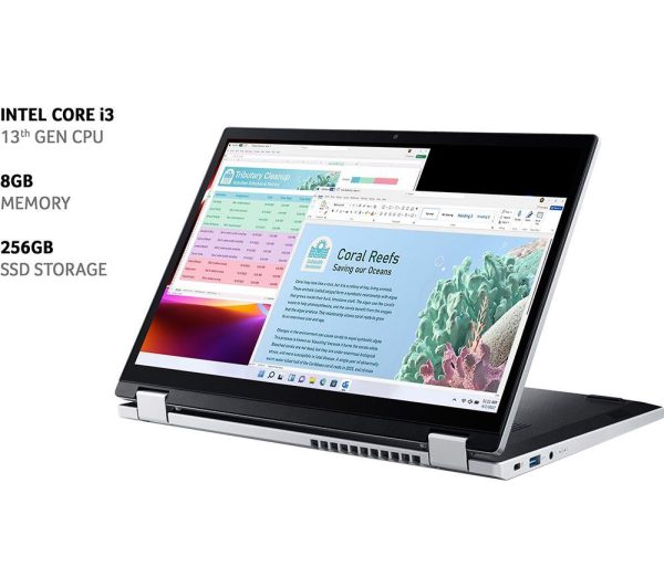 ACER Aspire 3 Spin 14" 2 in 1 Laptop - Intel® Core i3, 256 GB SSD, Silver