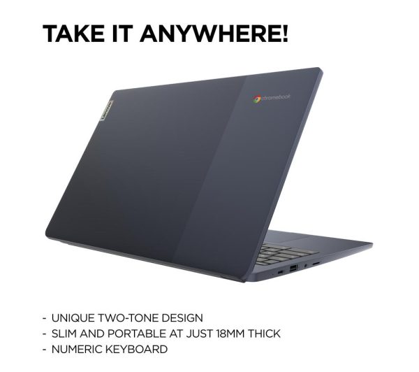 LENOVO IdeaPad Slim 3 15.6" Chromebook - IntelÂ® CeleronÂ®, 64 GB eMMC, Blue