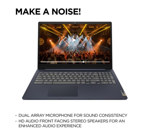 LENOVO IdeaPad Slim 3 15.6" Chromebook - IntelÂ® CeleronÂ®, 64 GB eMMC, Blue