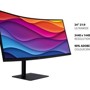 ACER CZ342CUR Wide Quad HD 34" Curved VA LCD Monitor - Black