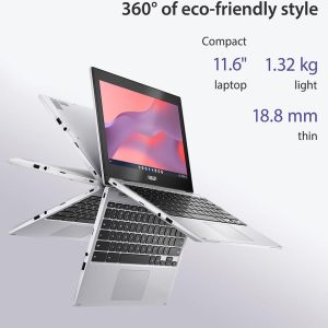 ASUS CX1 11.6" 2 in 1 Chromebook - IntelÂ® CeleronÂ®, 64 GB eMMC, Silver