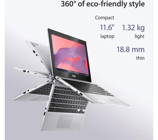 ASUS CX1 11.6" 2 in 1 Chromebook - IntelÂ® CeleronÂ®, 64 GB eMMC, Silver