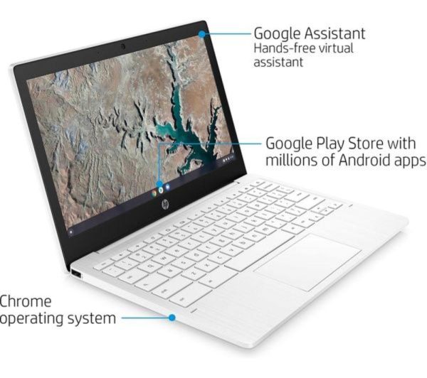 HP 11a-na0000sa 11.6" Refurbished Chromebook - MediaTek MT8183, 64 GB eMMC, White (Very Good Condition)