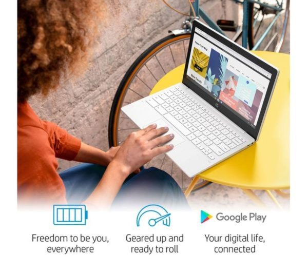 HP 11a-na0000sa 11.6" Refurbished Chromebook - MediaTek MT8183, 64 GB eMMC, White (Very Good Condition)