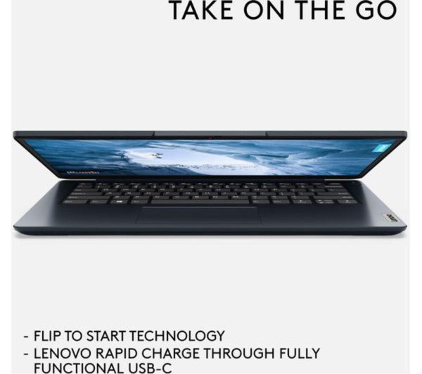 LENOVO IdeaPad i1 14" Refurbished Laptop - IntelÂ® CeleronÂ®, 128 GB eMMC, Blue (Very Good Condition)