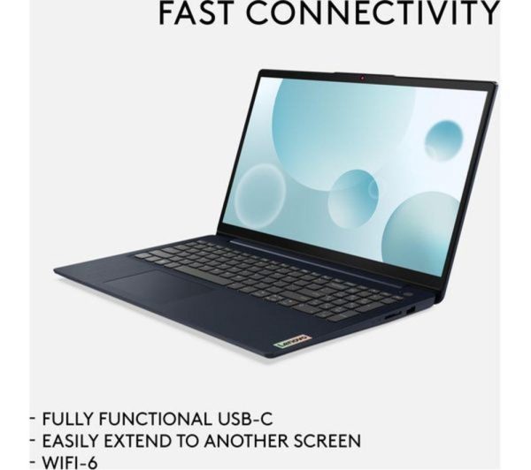 LENOVO IdeaPad 3i 15.6" Refurbished Laptop - Intel® Core i3, 128 GB SSD, Blue (Very Good Condition)
