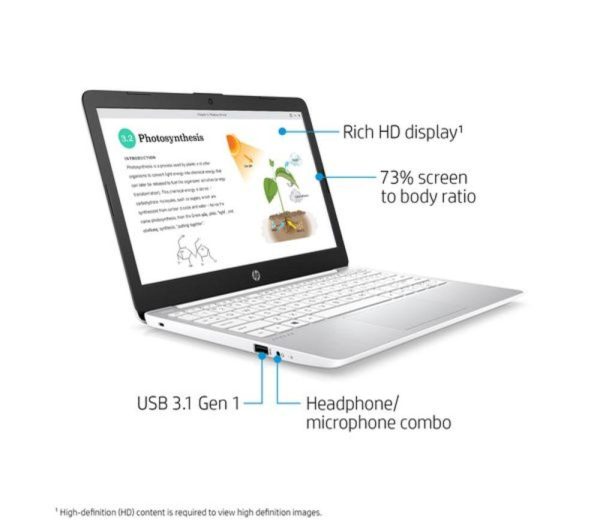 HP Stream 11-ak0515sa 11" Refurbished Laptop - IntelÂ® CeleronÂ®, 64 GB eMMC, White (Excellent Condition)