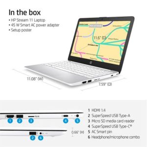 HP Stream 11-ak0515sa 11" Refurbished Laptop - IntelÂ® CeleronÂ®, 64 GB eMMC, White (Excellent Condition)