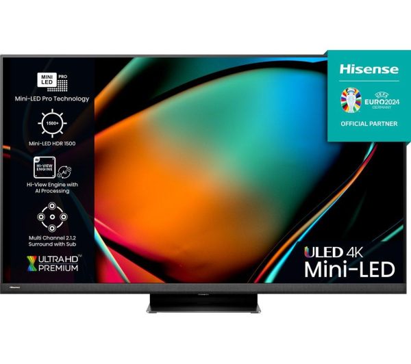 HISENSE 55U8KQTUK 55" Smart 4K Ultra HD HDR Mini-LED TV with Amazon Alexa