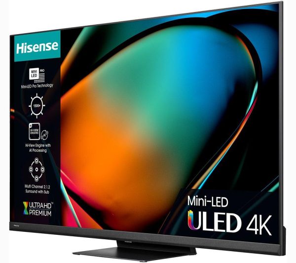 HISENSE 55U8KQTUK 55" Smart 4K Ultra HD HDR Mini-LED TV with Amazon Alexa