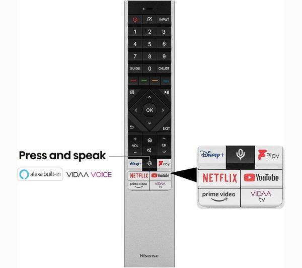 HISENSE 55U8KQTUK 55" Smart 4K Ultra HD HDR Mini-LED TV with Amazon Alexa