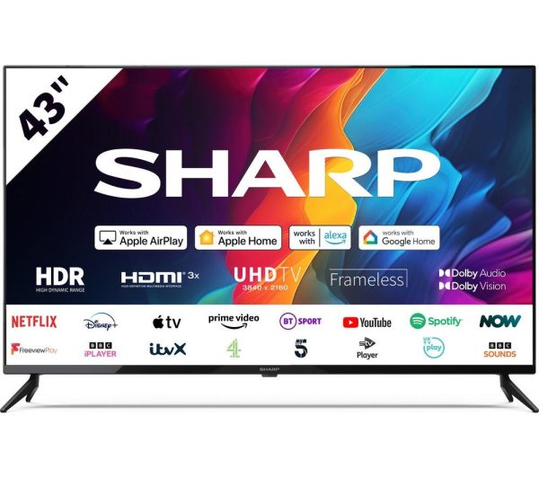 SHARP 4T-C43FJ7KL1FB 43" Smart 4K Ultra HD HDR LED TV