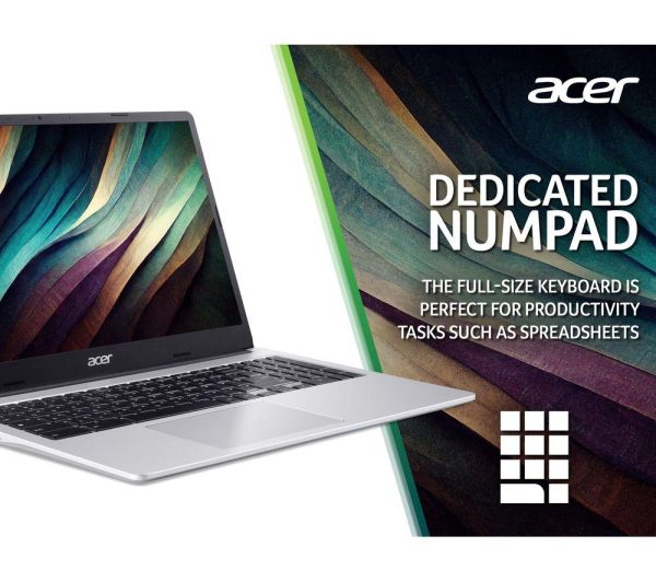 ACER 315 15.6" Chromebook - IntelÂ® CeleronÂ®, 128 GB eMMC, Silver