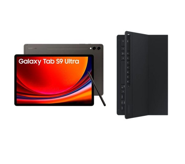 SAMSUNG Galaxy Tab S9 Ultra 14.6" Tablet (256 GB, Graphite) & Galaxy Tab S9 Ultra Slim Book Cover Keyboard Case Bundle