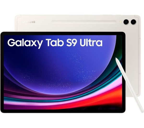 SAMSUNG Galaxy Tab S9 Ultra 14.6" Tablet (1 TB, Beige) & Galaxy Tab S9 Ultra Slim Book Cover Keyboard Case Bundle