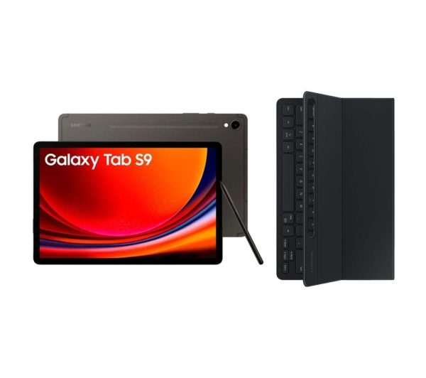 SAMSUNG Galaxy Tab S9 11" 5G Tablet (256 GB, Graphite) & Galaxy Tab S9 Slim Book Cover Keyboard Case Bundle