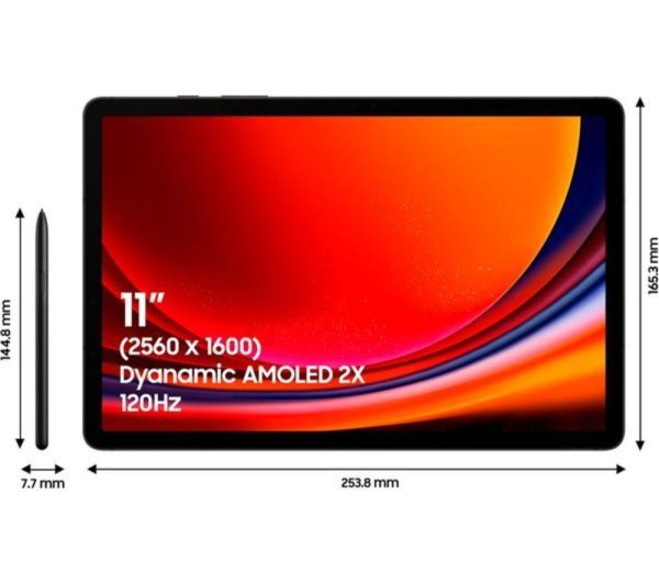 SAMSUNG Galaxy Tab S9 11" 5G Tablet (256 GB, Graphite) & Galaxy Tab S9 Slim Book Cover Keyboard Case Bundle