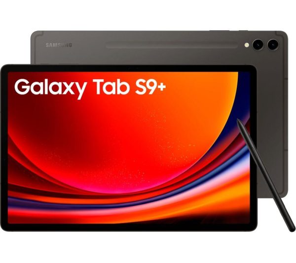 SAMSUNG Galaxy Tab S9+ 12.4" Tablet (256 GB, Graphite) & Galaxy Tab S9+ Slim Book Cover Keyboard Case Bundle