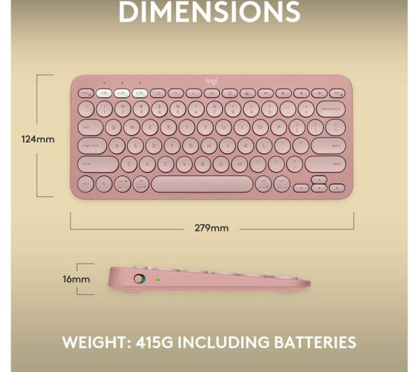 LOGITECH Pebble Keys 2 K380S Wireless Keyboard - Pink