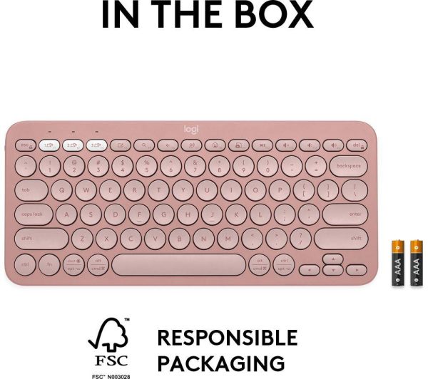 LOGITECH Pebble Keys 2 K380S Wireless Keyboard - Pink