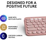 LOGITECH Pebble Keys 2 K380S Wireless Keyboard - Pink