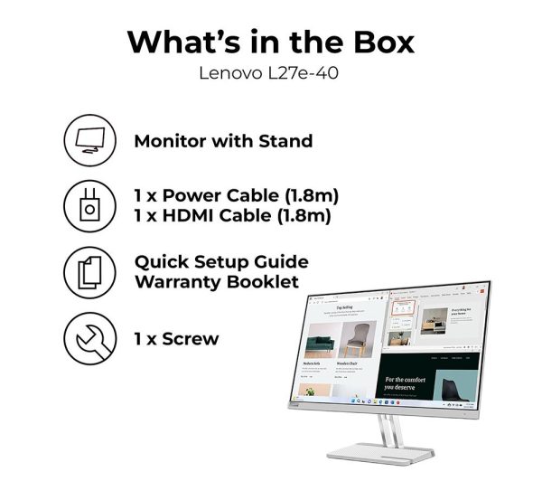 LENOVO L27e-40 Full HD 27" VA LCD Monitor - Grey