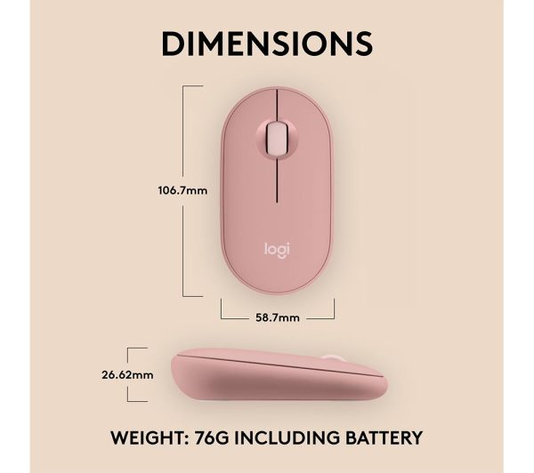 LOGITECH Pebble 2 M350S Wireless Optical Mouse - Rose