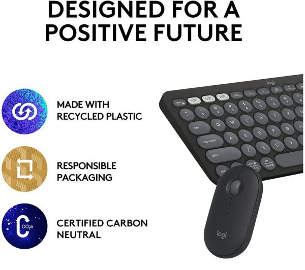 LOGITECH Pebble 2 MK380 Wireless Keyboard & Mouse Set - Graphite