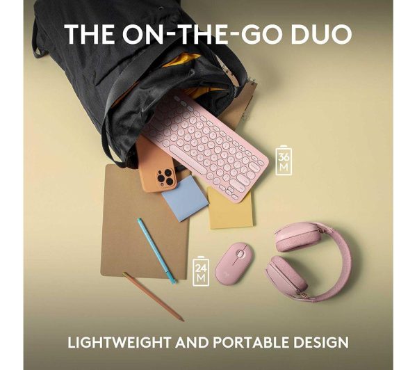 LOGITECH Pebble 2 MK380 Wireless Keyboard & Mouse Set - Rose