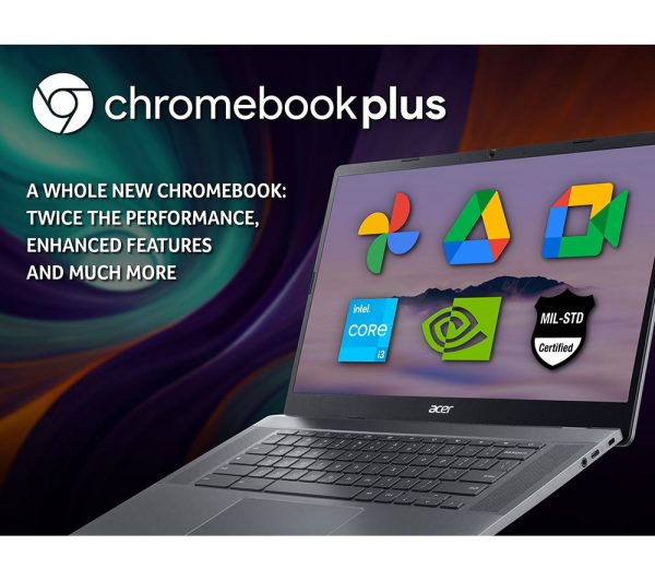 ACER 515 15.6" Chromebook Plus - Intel® Core i3, 256 GB SSD, Grey