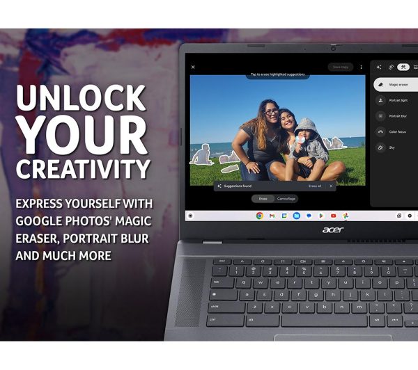 ACER 515 15.6" Chromebook Plus - Intel® Core i3, 256 GB SSD, Grey