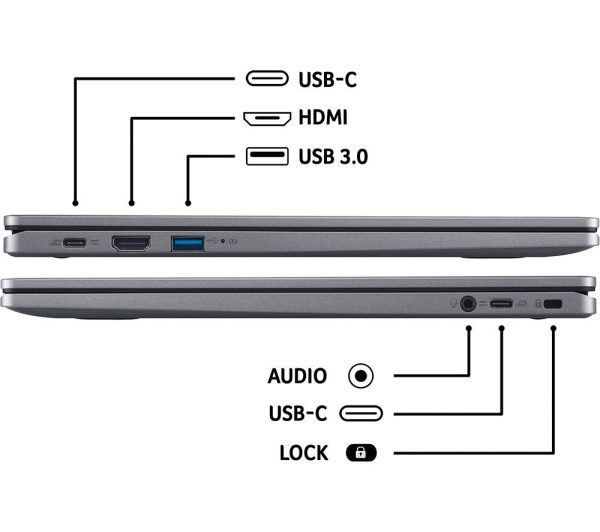 ACER 515 15.6" Chromebook Plus - Intel® Core i3, 256 GB SSD, Grey