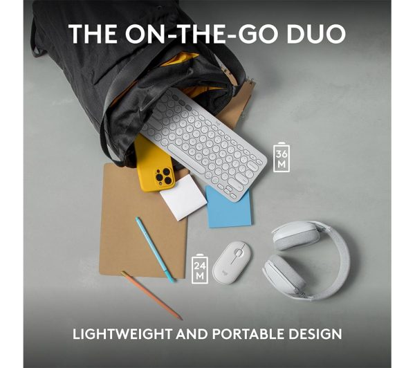 LOGITECH Pebble 2 MK380 Wireless Keyboard & Mouse Set - Offwhite