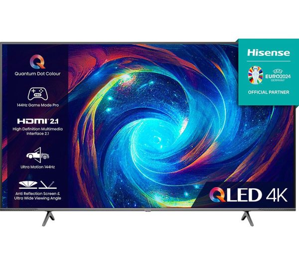 HISENSE 65E7KQTUK PRO 65" Smart 4K Ultra HD HDR QLED TV with Amazon Alexa