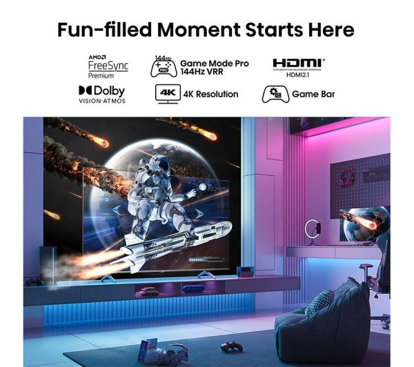 HISENSE 65E7KQTUK PRO 65" Smart 4K Ultra HD HDR QLED TV with Amazon Alexa