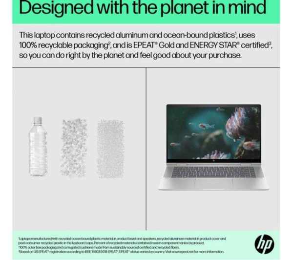 HP ENVY x360 15-fe0514na 15.6" 2 in 1 Refurbished Laptop - Intel® Core i5, 512 GB SSD, Silver (Excellent Condition)